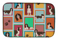 Lots of Liver English Springer Spaniel Dish Drying Mat Absorbent Dish Drying Mat Pad for Kitchen Counter Dish Drainer Mat for Countertop, 14 x 21", Multicolor