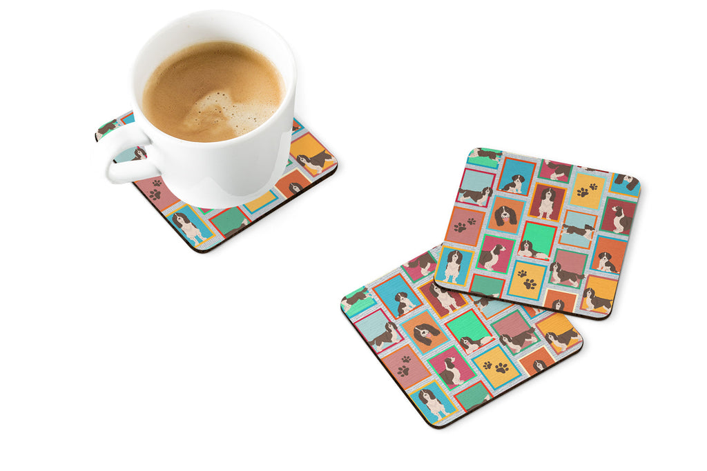 Lots of Liver English Springer Spaniel Foam Coasters Set of 4 Cup Coasters for Indoor Outdoor, Tabletop Protection, Anti Slip, Mouse pad Material