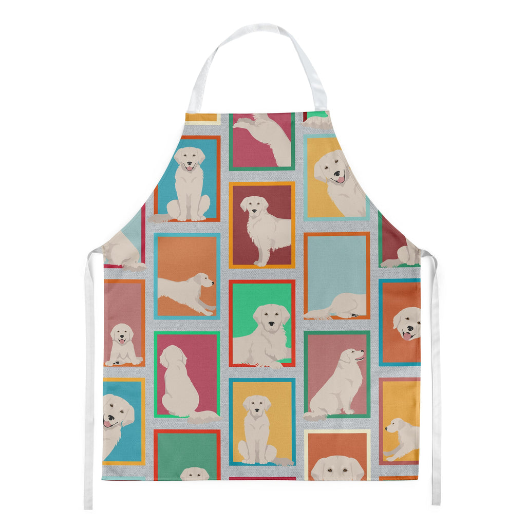 Lots of Cream Golden Retriever Apron Cooking Kitchen Server Baking Crafts Gardening for Adult Women Men, Unisex, Large, Multicolor