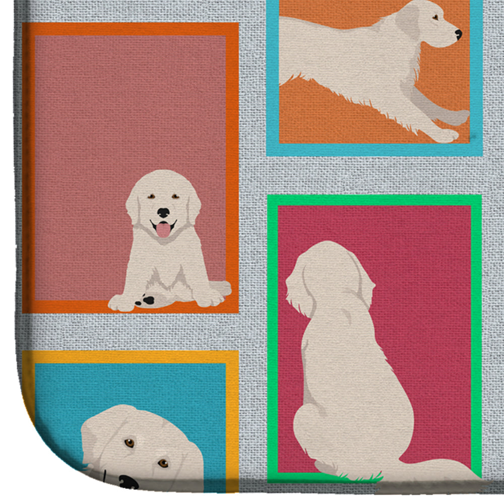Lots of Cream Golden Retriever Dish Drying Mat Absorbent Dish Drying Mat Pad for Kitchen Counter Dish Drainer Mat for Countertop, 14 x 21", Multicolor