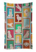 Lots of Cream Golden Retriever Kitchen Towel Velour Plush Front and Cotton Loop Back Machine Washable