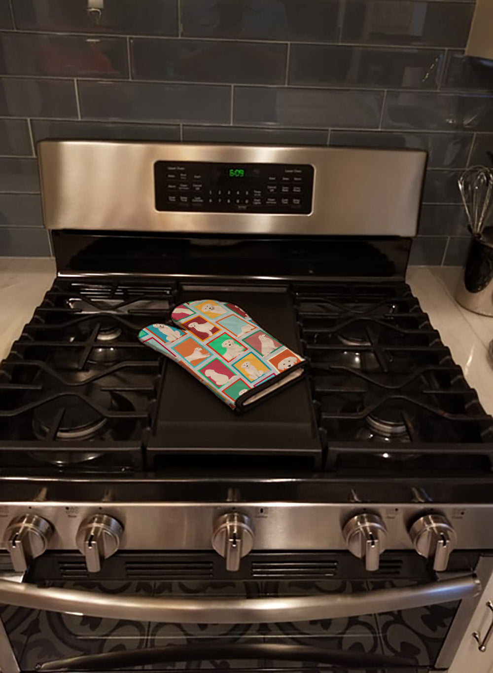 Lots of Cream Golden Retriever Oven Mitt Heat Resistant Thick Oven Mitt for Hot Pans and Oven, Kitchen Mitt Protect Hands, Cooking Baking Glove