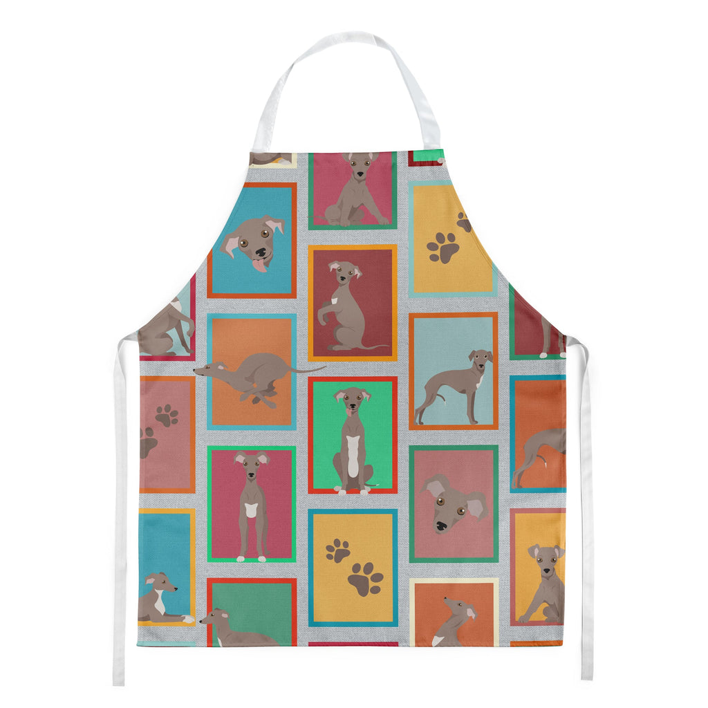 Lots of Fawn Italian Greyhound Apron Cooking Kitchen Server Baking Crafts Gardening for Adult Women Men, Unisex, Large, Multicolor