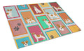 Lots of Red and White Jack Russell Terrier Cutting Board Tempered Glass Kitchen Cutting Surface, Heat Resistant Chopping, Non-Slip Feet, Food Prep & Serving