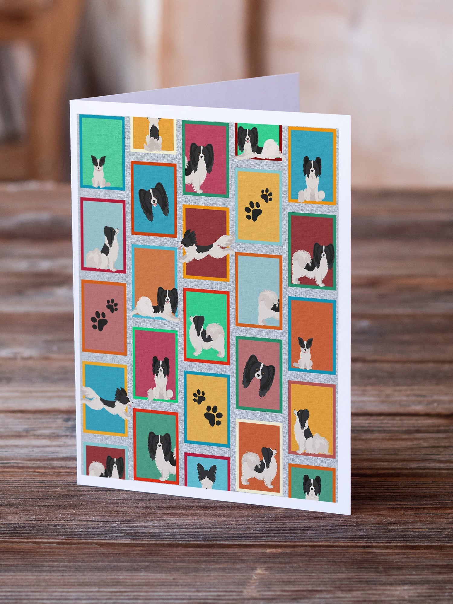 Lots of Black and Whtie Papillon Greeting Cards Pack of 8 Blank Cards with Envelopes Whimsical A7 Size 5x7