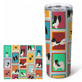 Lots of Black and Whtie Papillon Stainless Steel Skinny Tumbler 20 oz Vacuum Double Walled Reusable Insulated Travel Cup