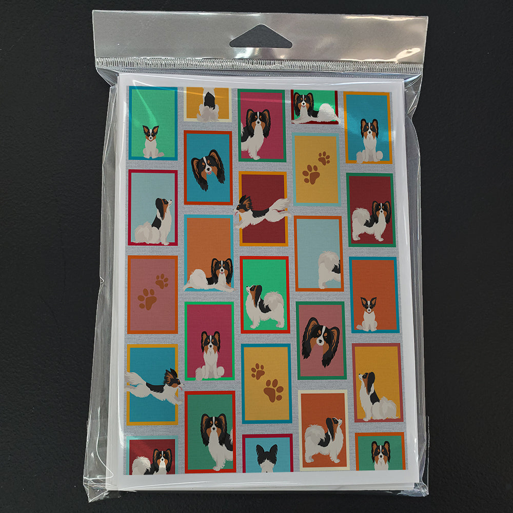 Lots of Tricolor Papillon Greeting Cards Pack of 8 Blank Cards with Envelopes Whimsical A7 Size 5x7