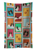 Lots of Tricolor Papillon Kitchen Towel Velour Plush Front and Cotton Loop Back Machine Washable