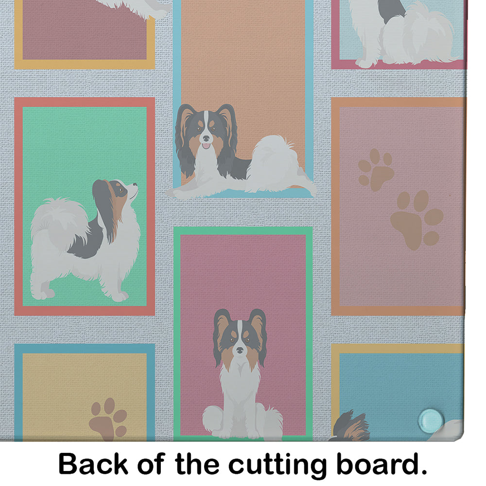 Lots of Tricolor Papillon Cutting Board Tempered Glass Kitchen Cutting Surface, Heat Resistant Chopping, Non-Slip Feet, Food Prep & Serving