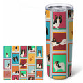 Lots of Tricolor Papillon Stainless Steel Skinny Tumbler 20 oz Vacuum Double Walled Reusable Insulated Travel Cup