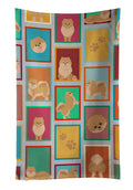 Lots of Orange Pomeranian Kitchen Towel Velour Plush Front and Cotton Loop Back Machine Washable