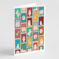 Lots of White Pomeranian Greeting Cards Pack of 8 Blank Cards with Envelopes Whimsical A7 Size 5x7