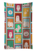 Lots of White Pomeranian Kitchen Towel Velour Plush Front and Cotton Loop Back Machine Washable
