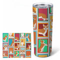 Lots of Red Cardigan Corgi Stainless Steel Skinny Tumbler 20 oz Vacuum Double Walled Reusable Insulated Travel Cup