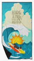 Surfer Dog Longhair Black Tan Chihuahua Premium Beach Towel Oversized Towel Beach Blanket, Pool, Beach Essentials, Yoga, Premium Bath Towel, Quick Dry Plush