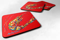 Shrimp Backwards Then Forwards Foam Coasters Set of 4 Cup Coasters for Indoor Outdoor, Tabletop Protection, Anti Slip, Mouse pad Material