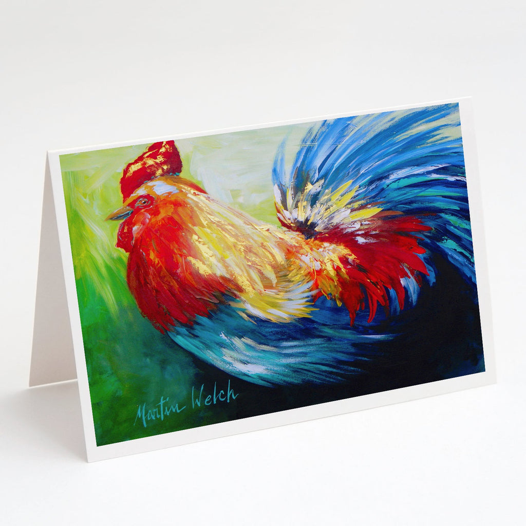 Bird - Rooster Chief Big Feathers Greeting Cards Pack of 8 Blank Cards with Envelopes Whimsical A7 Size 5x7