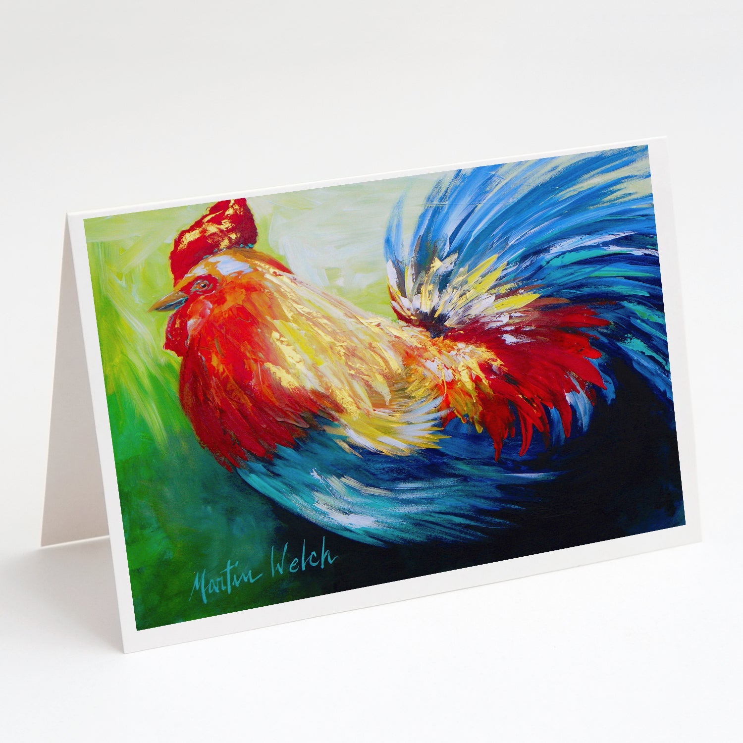 Bird - Rooster Chief Big Feathers Greeting Cards Pack of 8 Blank Cards with Envelopes Whimsical A7 Size 5x7