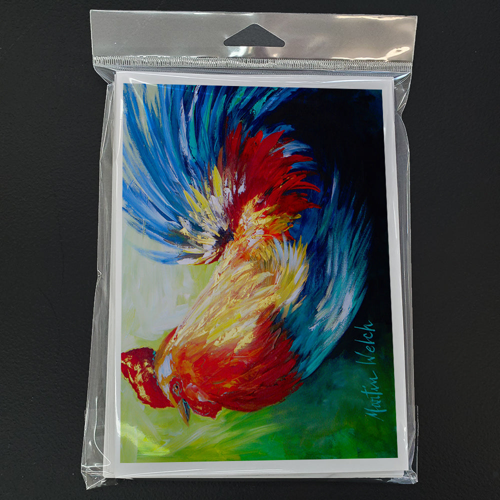Bird - Rooster Chief Big Feathers Greeting Cards Pack of 8 Blank Cards with Envelopes Whimsical A7 Size 5x7