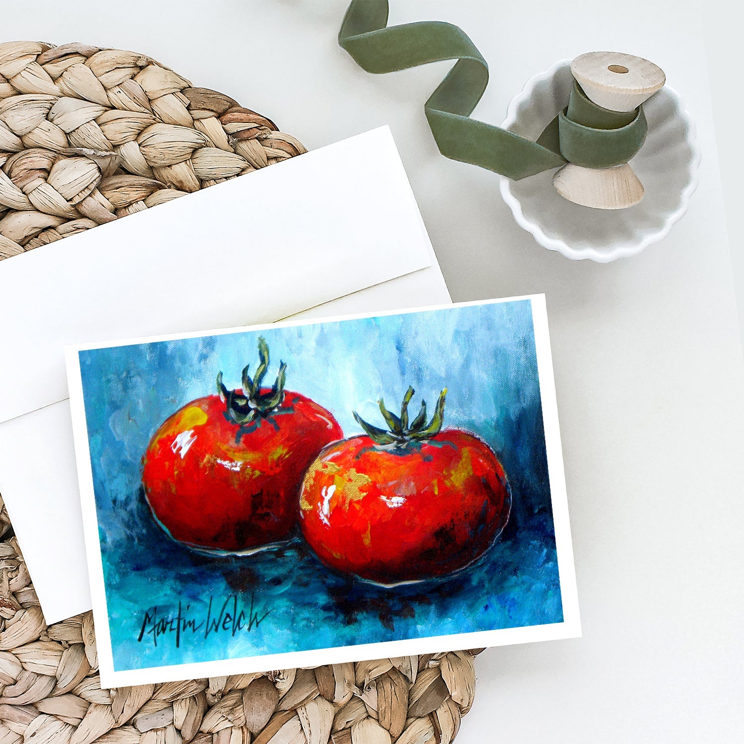 Vegetables - Tomatoes Red Toes Greeting Cards Pack of 8 Blank Cards with Envelopes Whimsical A7 Size 5x7