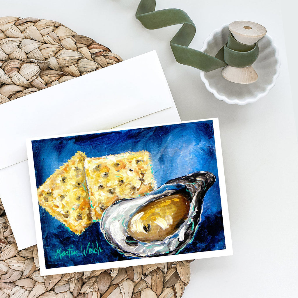 Oysters Two Crackers Greeting Cards Pack of 8 Blank Cards with Envelopes Whimsical A7 Size 5x7
