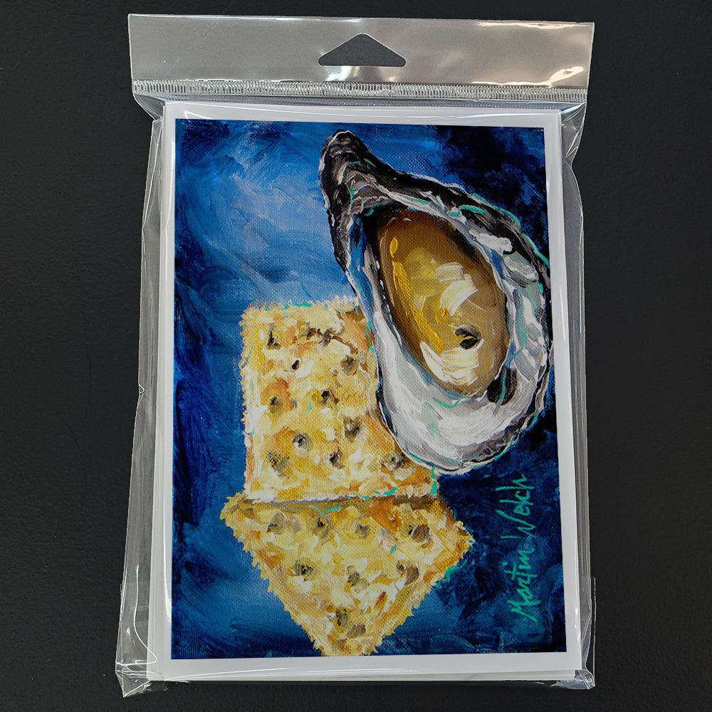 Oysters Two Crackers Greeting Cards Pack of 8 Blank Cards with Envelopes Whimsical A7 Size 5x7