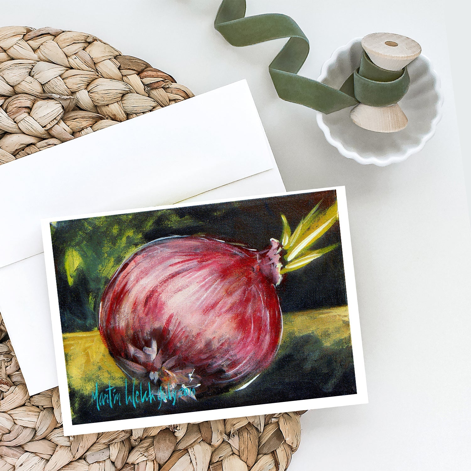 Vegetables - Onion One-Yun Greeting Cards Pack of 8 Blank Cards with Envelopes Whimsical A7 Size 5x7