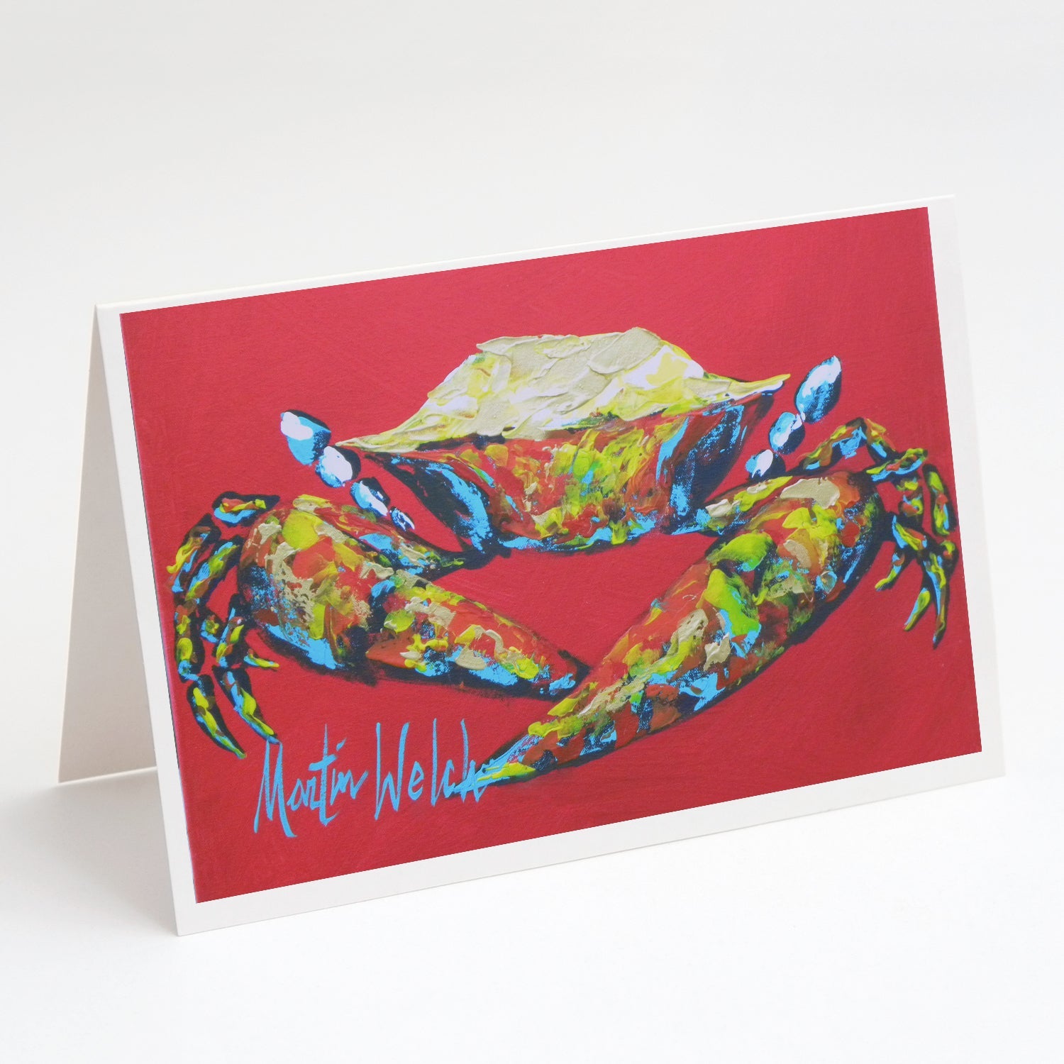 Crab Seafood One Greeting Cards Pack of 8 Blank Cards with Envelopes Whimsical A7 Size 5x7
