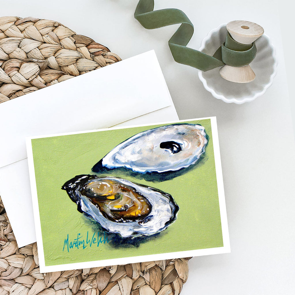 Oysters Two Shells Greeting Cards Pack of 8 Blank Cards with Envelopes Whimsical A7 Size 5x7