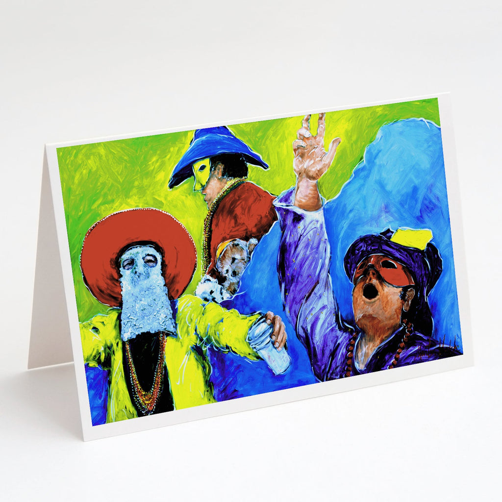 Mardi Gras Greeting Cards Pack of 8 Blank Cards with Envelopes Whimsical A7 Size 5x7