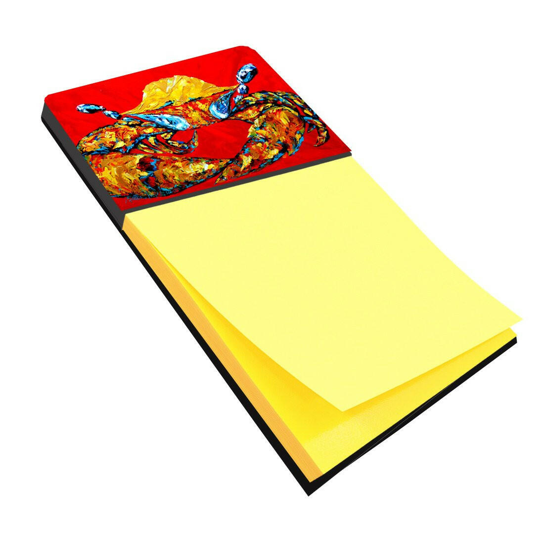 Crab Fat and Sassy Watercolor Sticky Note Holder Refillable Dispenser Desk Accessory 3x3 Pad Gift