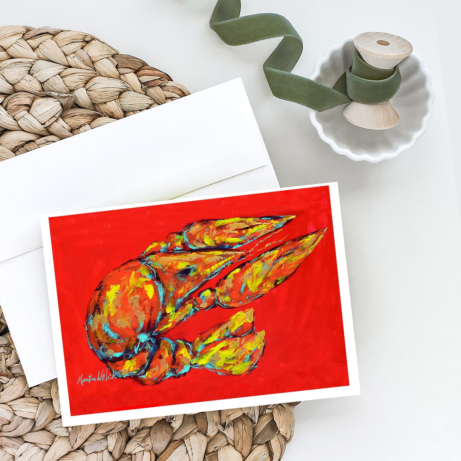 Reach for the Claws Greeting Cards Pack of 8 Blank Cards with Envelopes Whimsical A7 Size 5x7