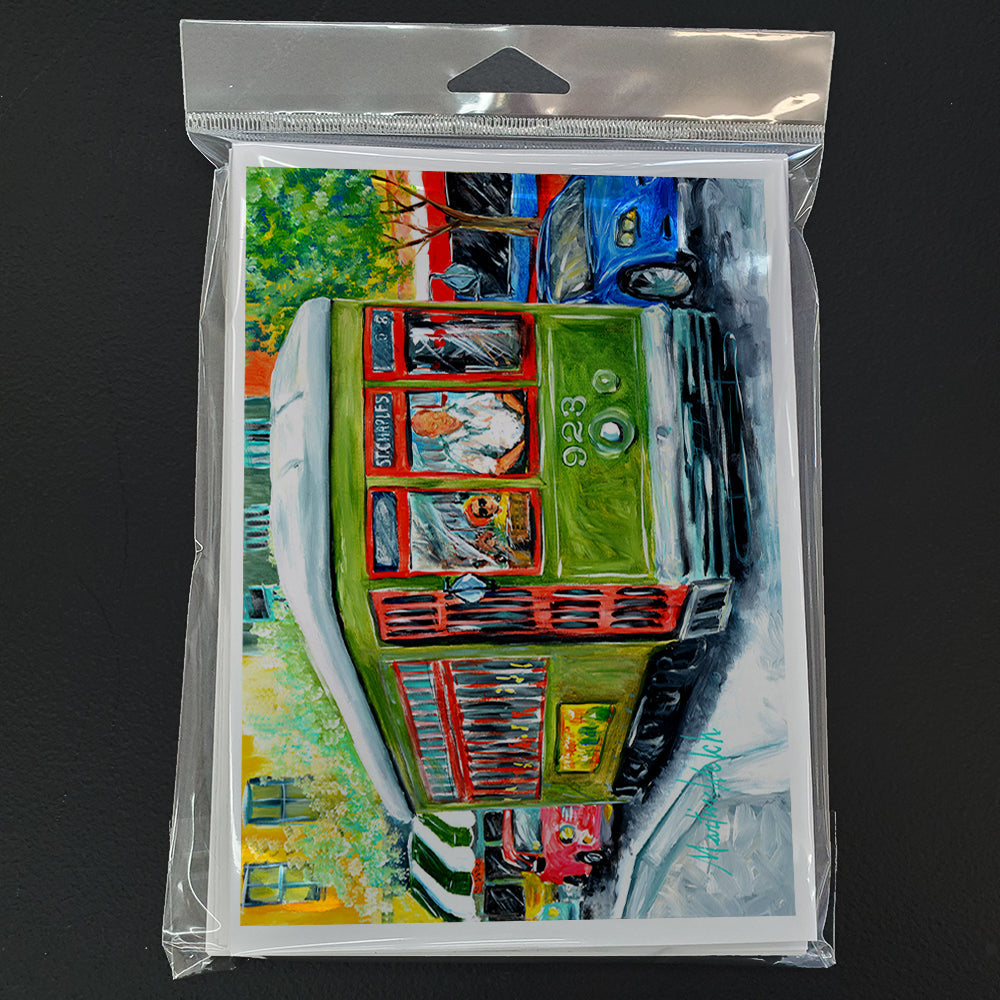 Street Car Greeting Cards Pack of 8 Blank Cards with Envelopes Whimsical A7 Size 5x7