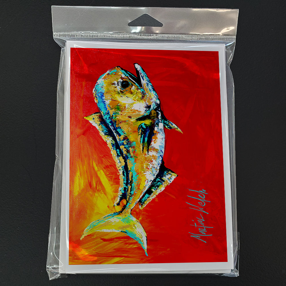 Danny Dolphin Fish Greeting Cards Pack of 8 Blank Cards with Envelopes Whimsical A7 Size 5x7