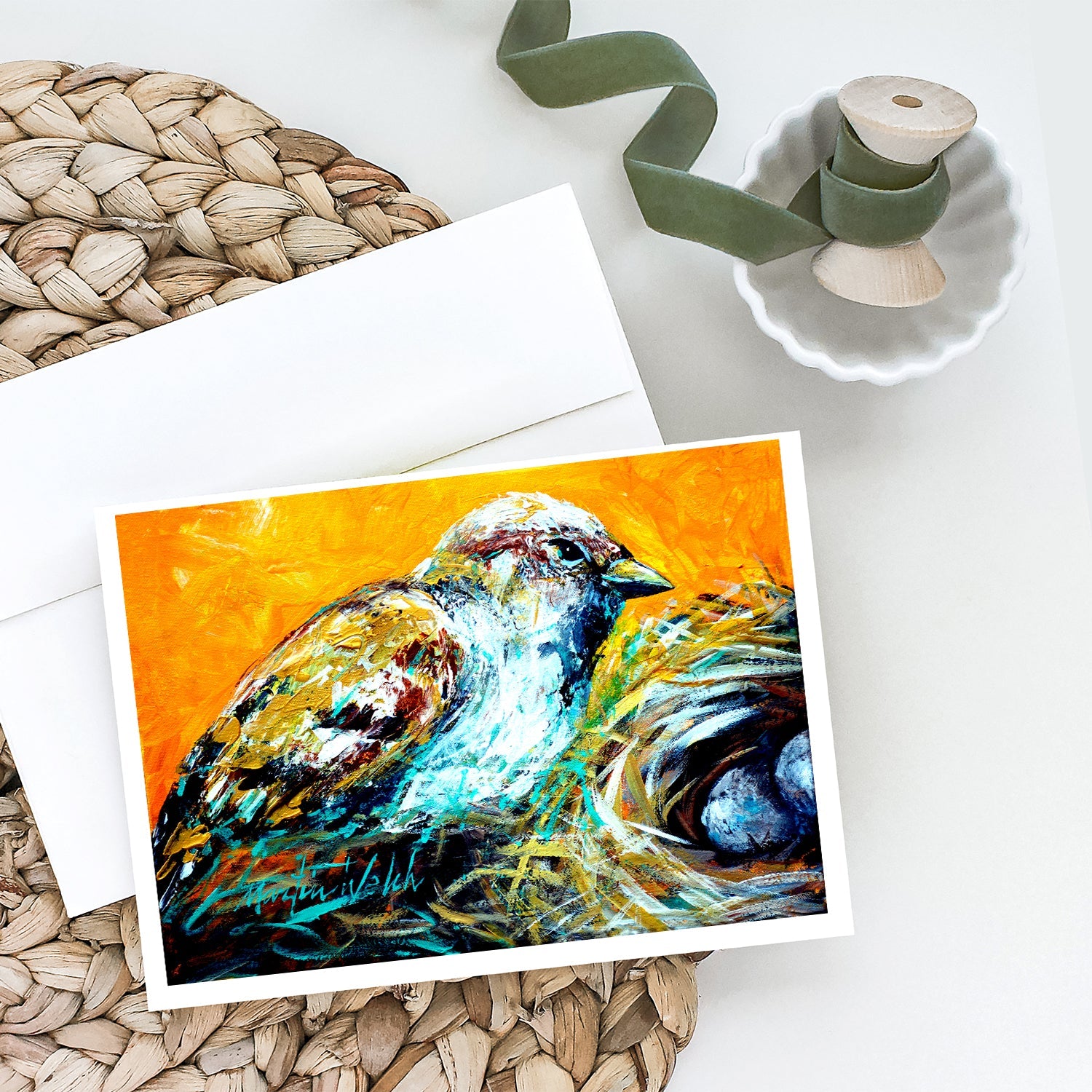 Look at the Birdie Greeting Cards Pack of 8 Blank Cards with Envelopes Whimsical A7 Size 5x7