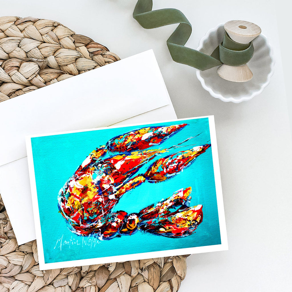 Lucy the Crawfish in blue Greeting Cards Pack of 8 Blank Cards with Envelopes Whimsical A7 Size 5x7