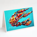Lucy the Crawfish in blue Greeting Cards Pack of 8 Blank Cards with Envelopes Whimsical A7 Size 5x7