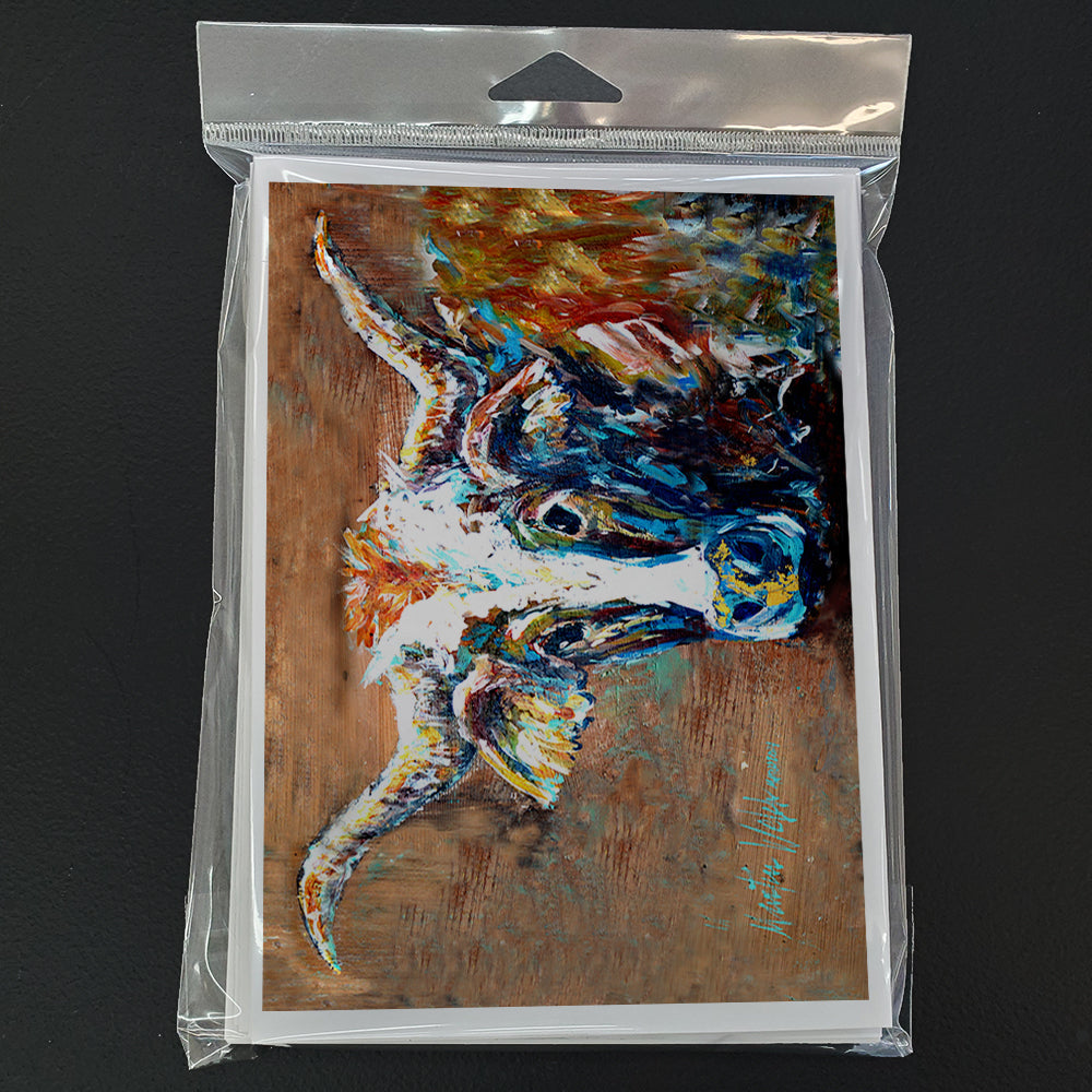 On the Loose Brown Cow Greeting Cards Pack of 8 Blank Cards with Envelopes Whimsical A7 Size 5x7