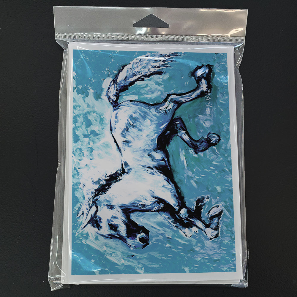 Shadow the Horse in blue Greeting Cards Pack of 8 Blank Cards with Envelopes Whimsical A7 Size 5x7