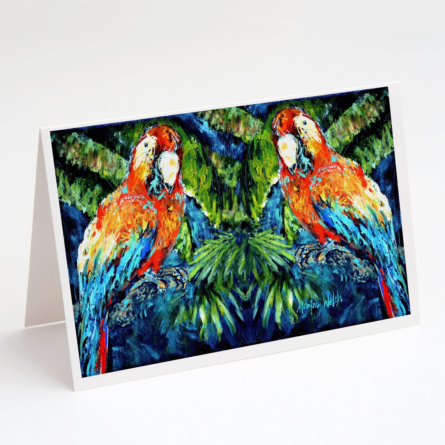 Parrots Yo Yo Mama Greeting Cards Pack of 8 Blank Cards with Envelopes Whimsical A7 Size 5x7