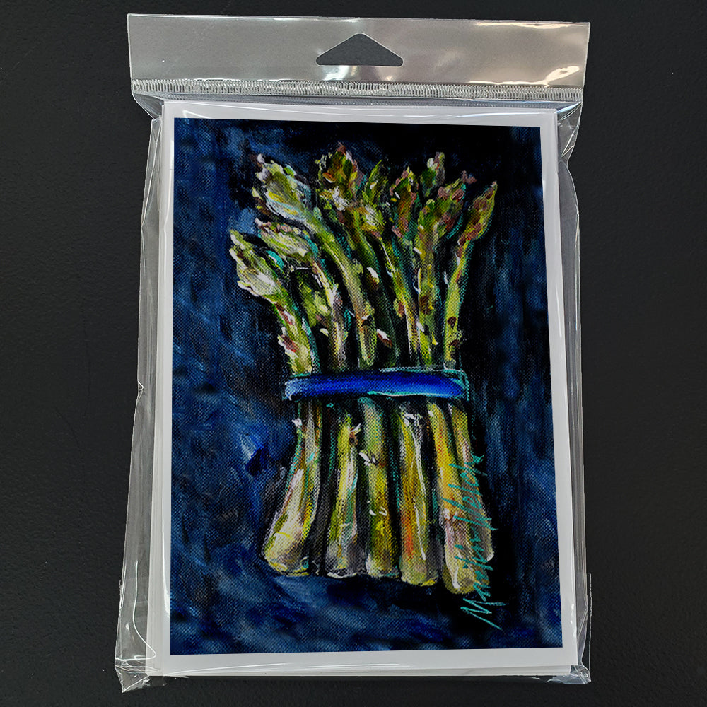 Asperagus Blew Greeting Cards Pack of 8 Blank Cards with Envelopes Whimsical A7 Size 5x7