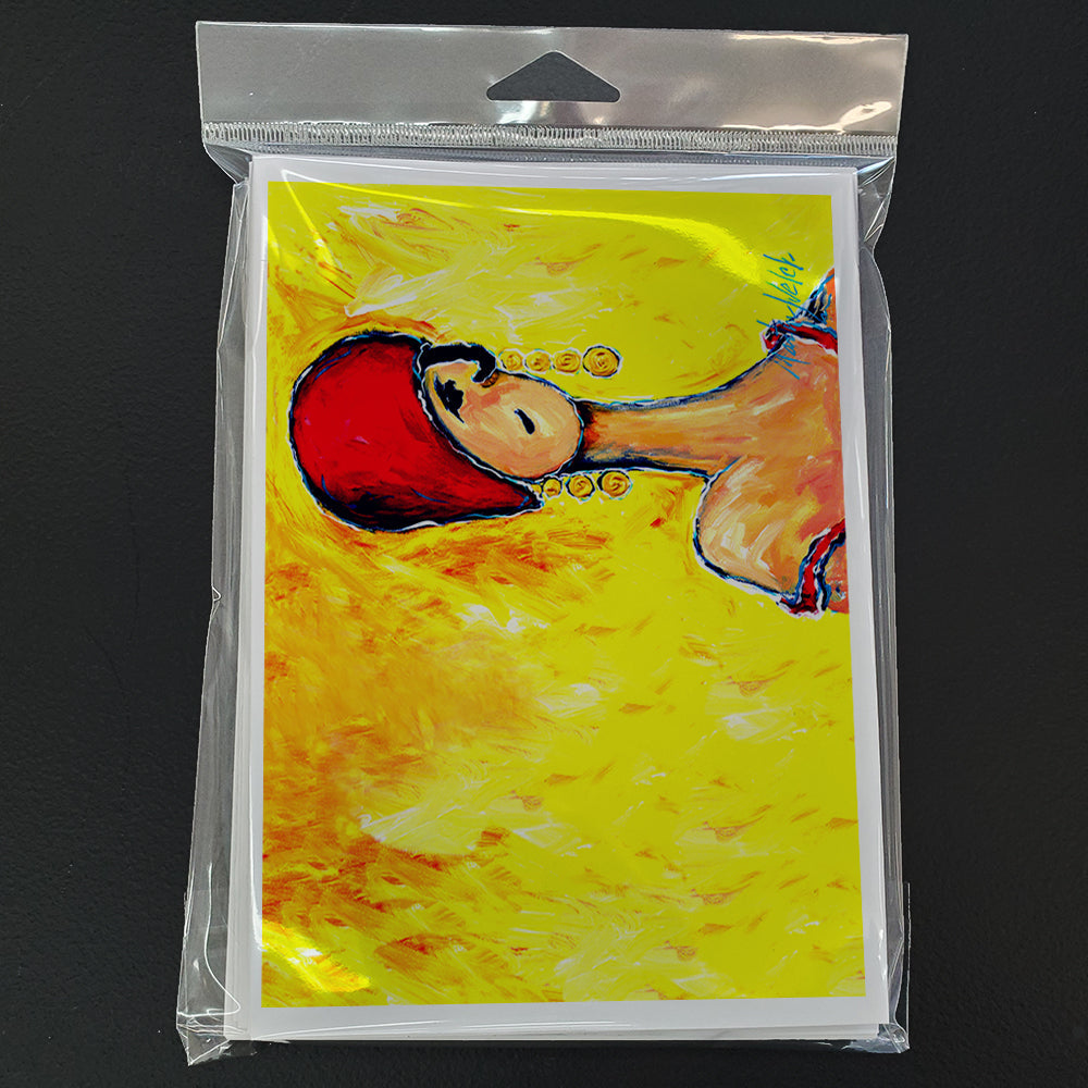 Azalines Earrings Lady Greeting Cards Pack of 8 Blank Cards with Envelopes Whimsical A7 Size 5x7