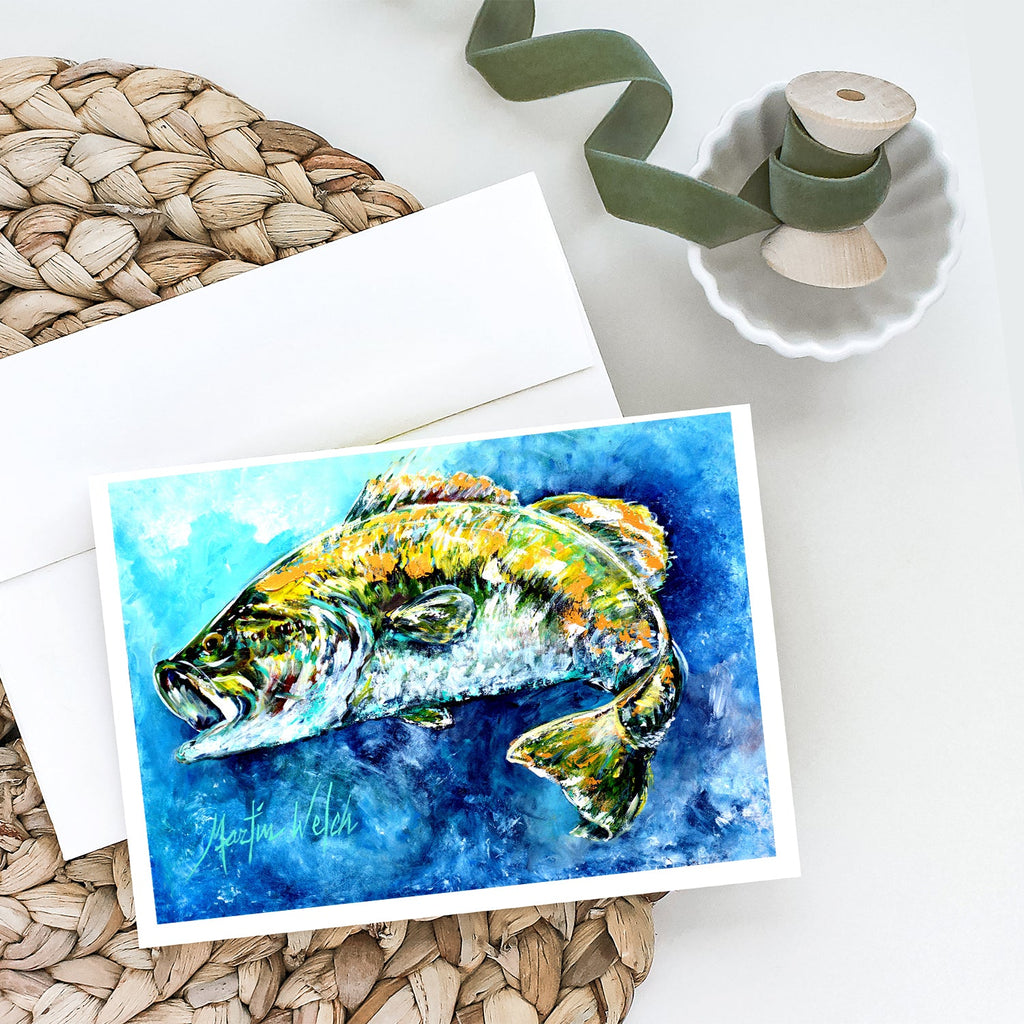 Bobby the Best Bass Greeting Cards Pack of 8 Blank Cards with Envelopes Whimsical A7 Size 5x7