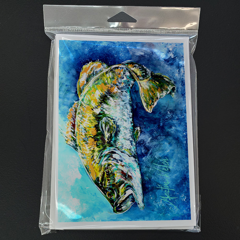 Bobby the Best Bass Greeting Cards Pack of 8 Blank Cards with Envelopes Whimsical A7 Size 5x7