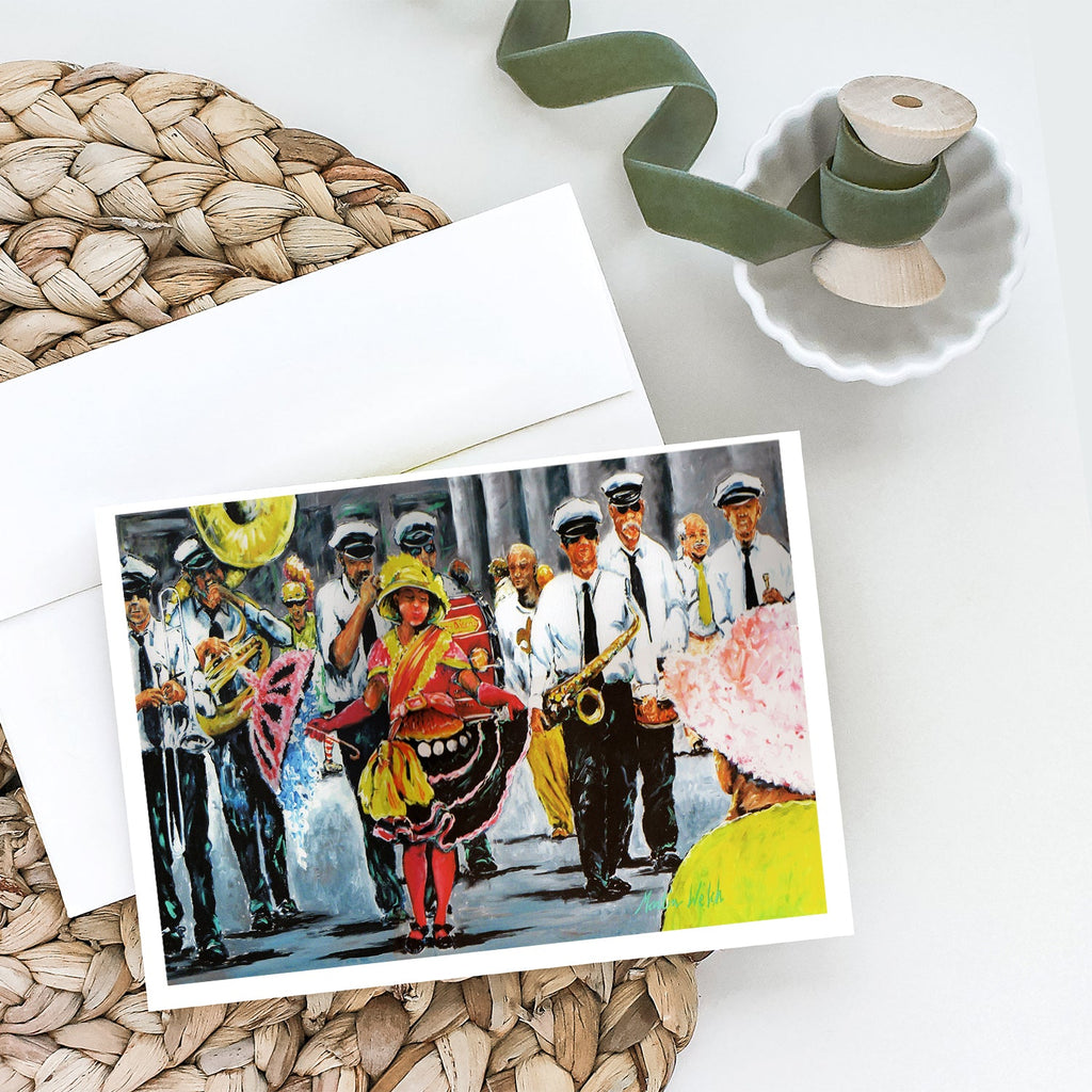 Dancing in the Streets Mardi Gras Greeting Cards Pack of 8 Blank Cards with Envelopes Whimsical A7 Size 5x7