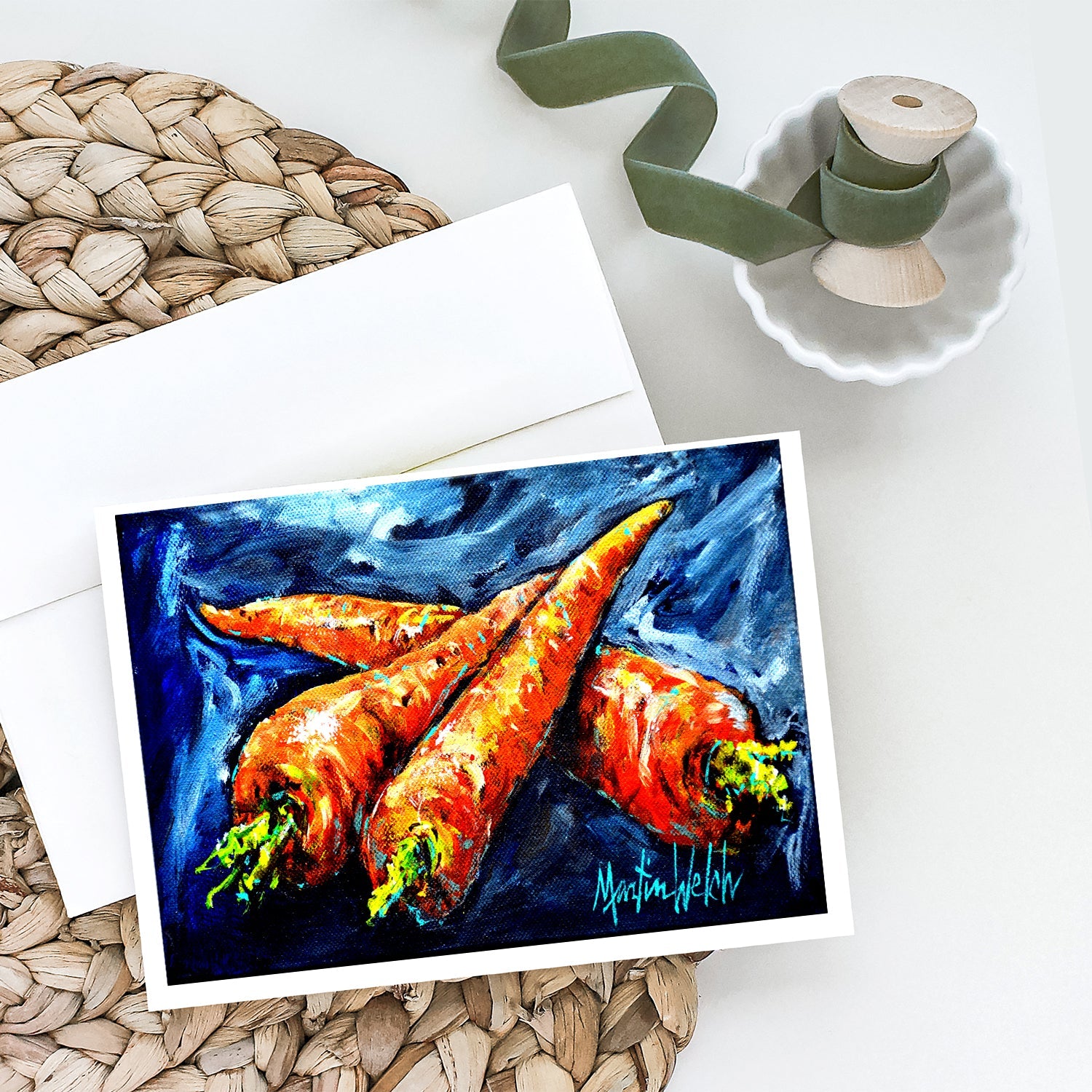 Carrots Only Three Needed Greeting Cards Pack of 8 Blank Cards with Envelopes Whimsical A7 Size 5x7