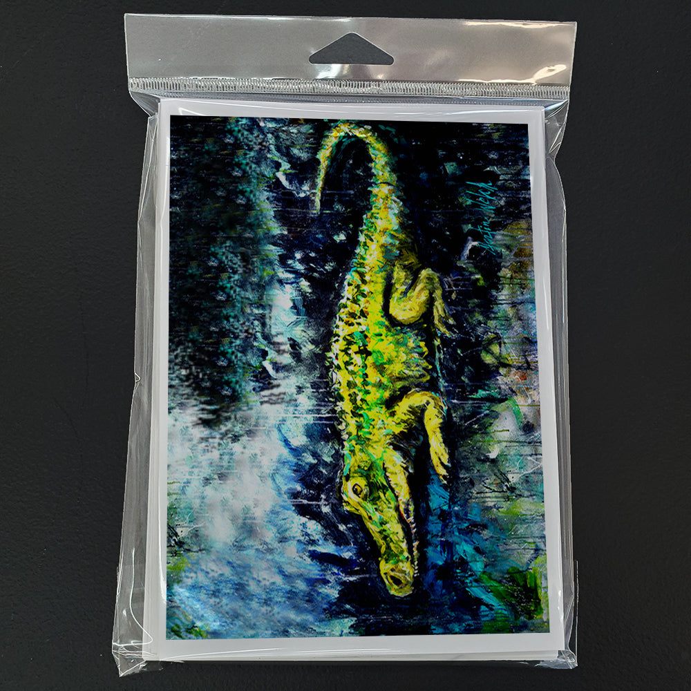 Sneaky Alligator Greeting Cards Pack of 8 Blank Cards with Envelopes Whimsical A7 Size 5x7