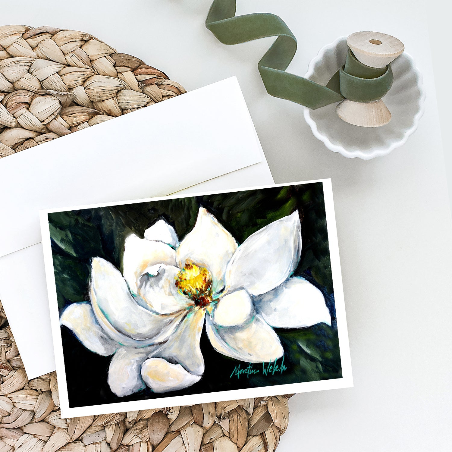 Sweet Magnolia Greeting Cards Pack of 8 Blank Cards with Envelopes Whimsical A7 Size 5x7
