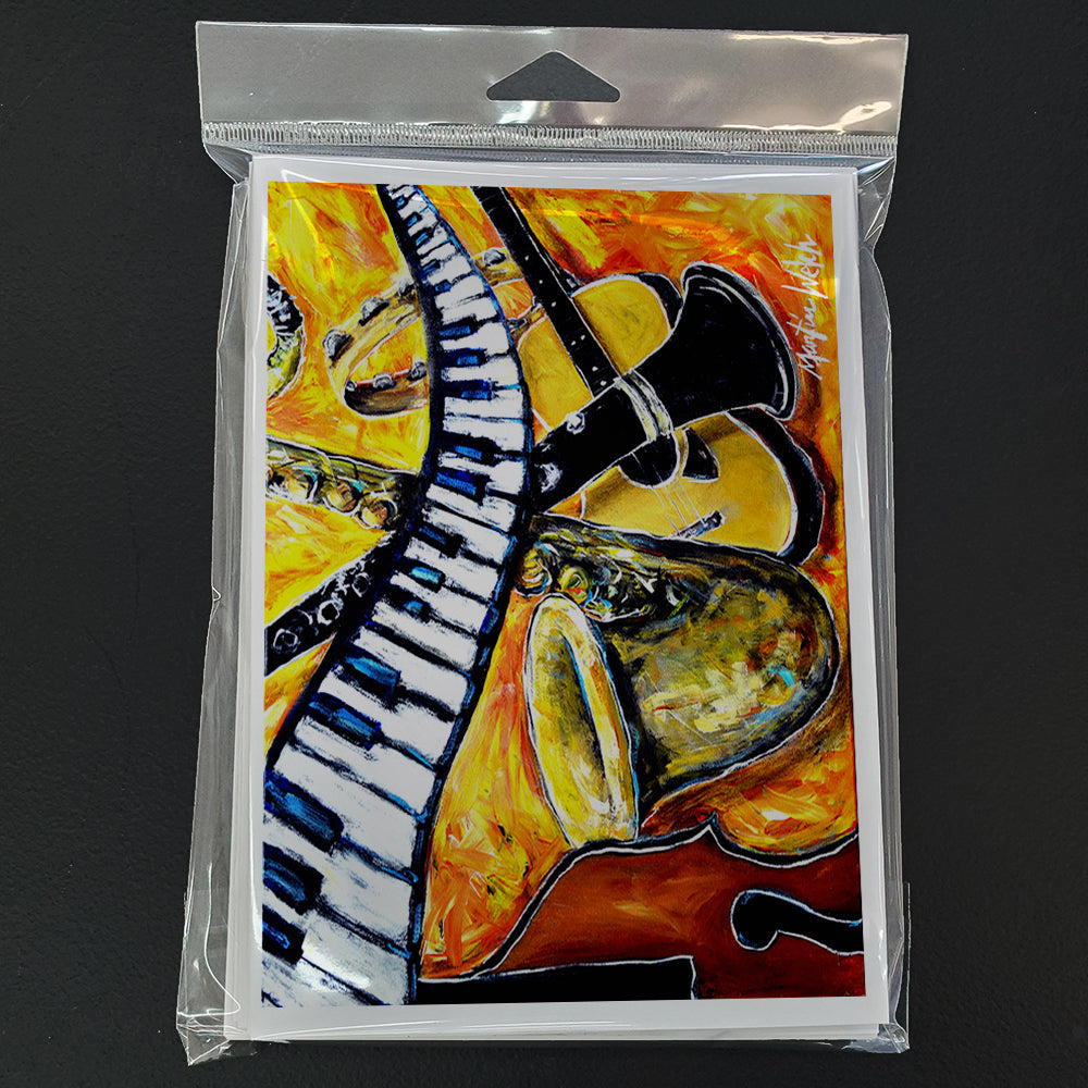 All That Jazz Greeting Cards Pack of 8 Blank Cards with Envelopes Whimsical A7 Size 5x7