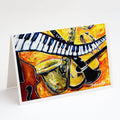 All That Jazz Greeting Cards Pack of 8 Blank Cards with Envelopes Whimsical A7 Size 5x7
